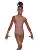 Solid Lycra Mesh 3/4 Sleeve Round Neck Leotard Gymnastics