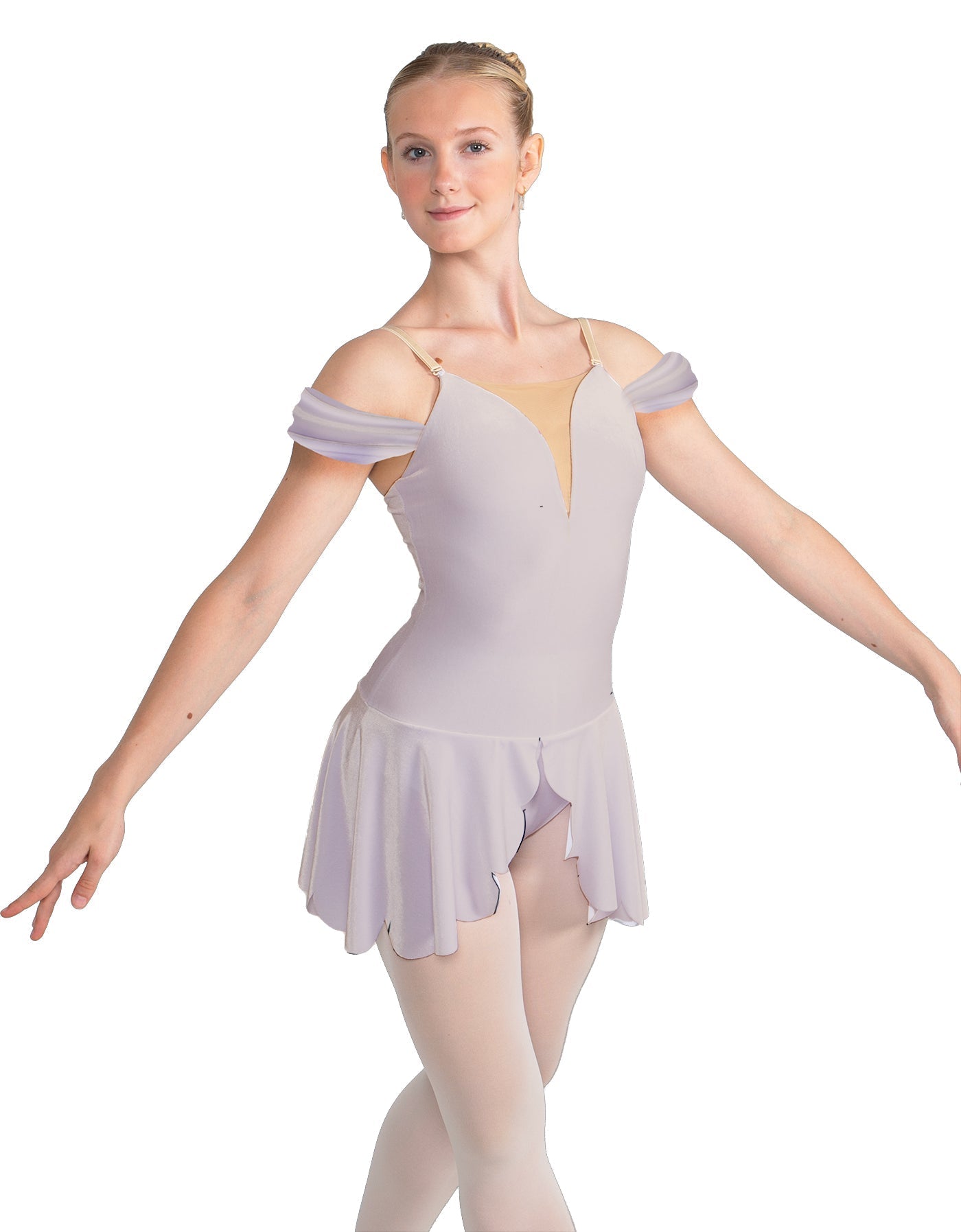 Solid Lycra Regal Leotard with Peplum and Sleeves