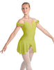 Solid Lycra Regal Leotard with Peplum and Sleeves