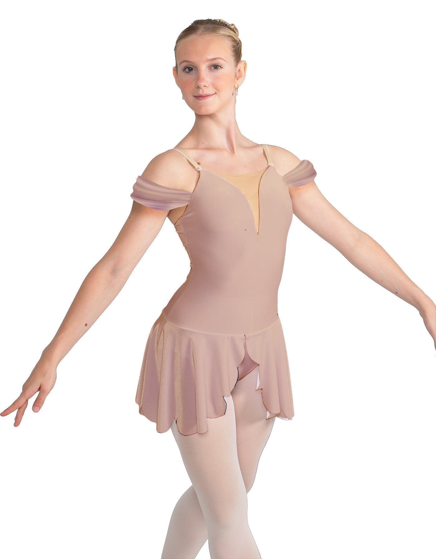 Solid Lycra Regal Leotard with Peplum and Sleeves