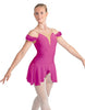 Solid Lycra Regal Leotard with Peplum and Sleeves
