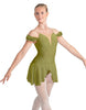 Solid Lycra Regal Leotard with Peplum and Sleeves