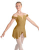 Solid Lycra Regal Leotard with Peplum and Sleeves
