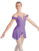 Solid Lycra Regal Leotard with Peplum and Sleeves