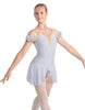 Solid Lycra Regal Leotard with Peplum and Sleeves