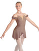 Solid Lycra Regal Leotard with Peplum and Sleeves