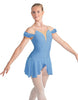 Solid Lycra Regal Leotard with Peplum and Sleeves