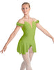 Solid Lycra Regal Leotard with Peplum and Sleeves