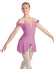 Solid Lycra Regal Leotard with Peplum and Sleeves
