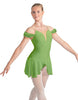 Solid Lycra Regal Leotard with Peplum and Sleeves