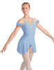Solid Lycra Regal Leotard with Peplum and Sleeves