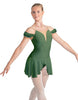 Solid Lycra Regal Leotard with Peplum and Sleeves