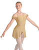 Solid Lycra Regal Leotard with Peplum and Sleeves