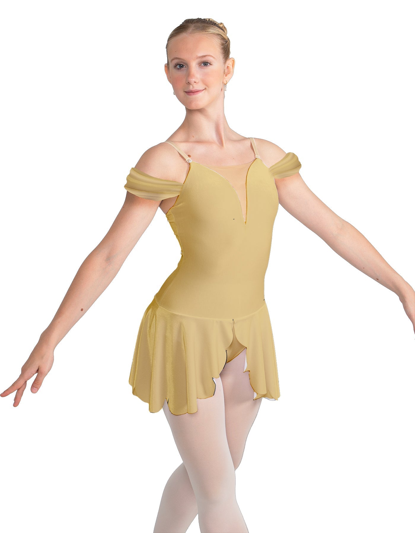 Solid Lycra Regal Leotard with Peplum and Sleeves
