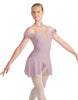 Solid Lycra Regal Leotard with Peplum and Sleeves