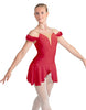 Solid Lycra Regal Leotard with Peplum and Sleeves