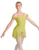 Solid Lycra Regal Leotard with Peplum and Sleeves