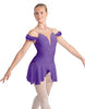 Solid Lycra Regal Leotard with Peplum and Sleeves
