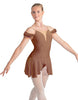 Solid Lycra Regal Leotard with Peplum and Sleeves