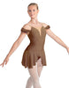 Solid Lycra Regal Leotard with Peplum and Sleeves