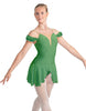 Solid Lycra Regal Leotard with Peplum and Sleeves