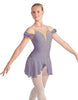 Solid Lycra Regal Leotard with Peplum and Sleeves