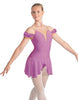 Solid Lycra Regal Leotard with Peplum and Sleeves
