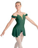Solid Lycra Regal Leotard with Peplum and Sleeves