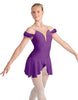 Solid Lycra Regal Leotard with Peplum and Sleeves