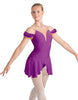 Solid Lycra Regal Leotard with Peplum and Sleeves
