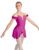 Solid Lycra Regal Leotard with Peplum and Sleeves