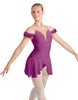 Solid Lycra Regal Leotard with Peplum and Sleeves