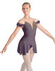 Solid Lycra Regal Leotard with Peplum and Sleeves
