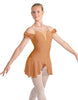 Solid Lycra Regal Leotard with Peplum and Sleeves