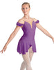 Solid Lycra Regal Leotard with Peplum and Sleeves
