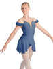 Solid Lycra Regal Leotard with Peplum and Sleeves