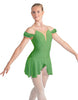 Solid Lycra Regal Leotard with Peplum and Sleeves