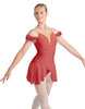 Solid Lycra Regal Leotard with Peplum and Sleeves