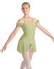 Solid Lycra Regal Leotard with Peplum and Sleeves