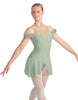 Solid Lycra Regal Leotard with Peplum and Sleeves