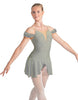 Solid Lycra Regal Leotard with Peplum and Sleeves