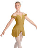 Solid Lycra Regal Leotard with Peplum and Sleeves
