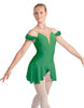 Solid Lycra Regal Leotard with Peplum and Sleeves