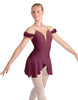 Solid Lycra Regal Leotard with Peplum and Sleeves