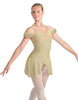 Solid Lycra Regal Leotard with Peplum and Sleeves