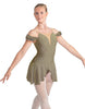 Solid Lycra Regal Leotard with Peplum and Sleeves