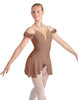 Solid Lycra Regal Leotard with Peplum and Sleeves