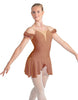 Solid Lycra Regal Leotard with Peplum and Sleeves