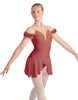 Solid Lycra Regal Leotard with Peplum and Sleeves