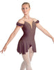 Solid Lycra Regal Leotard with Peplum and Sleeves
